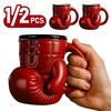 1-2PCS Boxing Glove Mug for Boxing Lovers Novelty Coffee Cup Boxing Themed Tea Cup 12oz Mugs for Home Kitchen