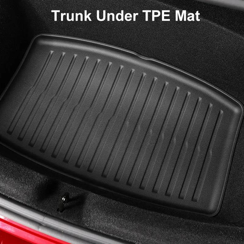 For Tesla Model 3+ 2024-2024 Upgrade TPE Front Storage Box Pad Rear Trunk Mat Waterproof Protective Liner Trunk Tray Floor Mat