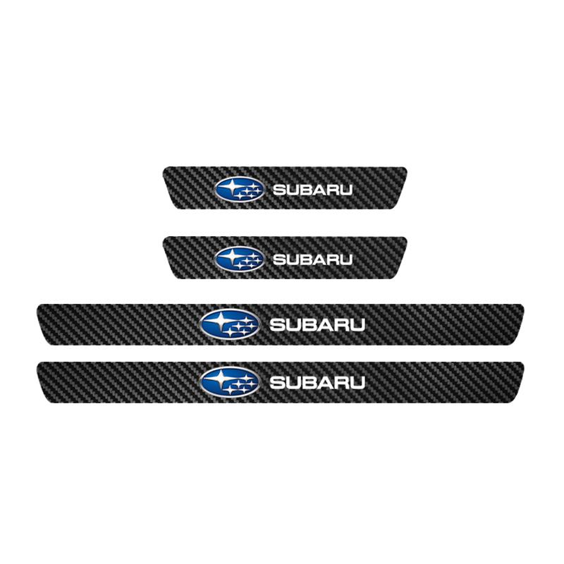 Automotive Threshold Bar with Door Handle Bowl Scratch Protective Sticker For Subaru Impreza Forester Tribeca WRX Outback rwe1