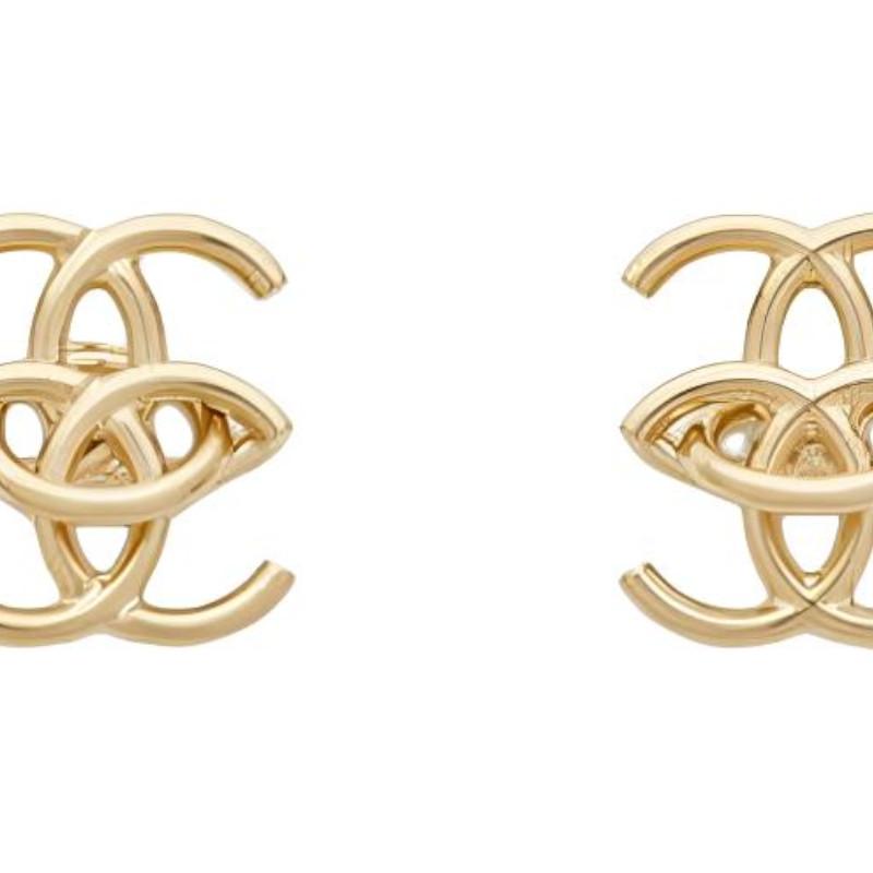 Chanel 26A Double Coco Mark Design Earrings Women Earrings Gold ABH909-B24915-UA964