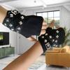 Black Fingerless Gloves with Buckle Straps YK Hot Girl Gloves Rivet Strap Gloves  JK Girl