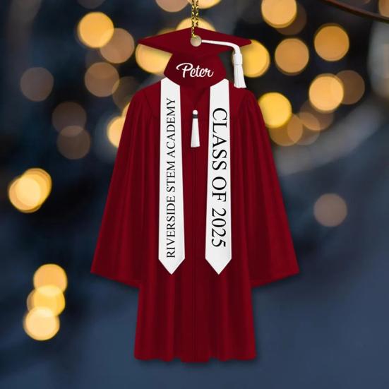 2D персонализированные украшения на выпускной класс 2025 года, подвесное украшение на выпускной с именем на год, акриловый сувенир на память о выпуске средней школы, колледжа, подарок