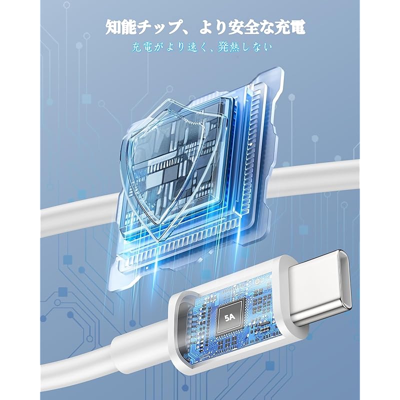 USB Type C Cable USB-C & USB-A 5 A Cable [QC3.0 Compatible Fast Charging] Type C Charging Cable iPhone16/iPhone 15 Pro MAX, iPad Pro,Samsung Galaxy