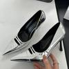 2025 New Designer Hollow Out Women Pump Street Style Pointed Toe Party Prom Thin High Heels Sandals Spring Mule Shoes for Women