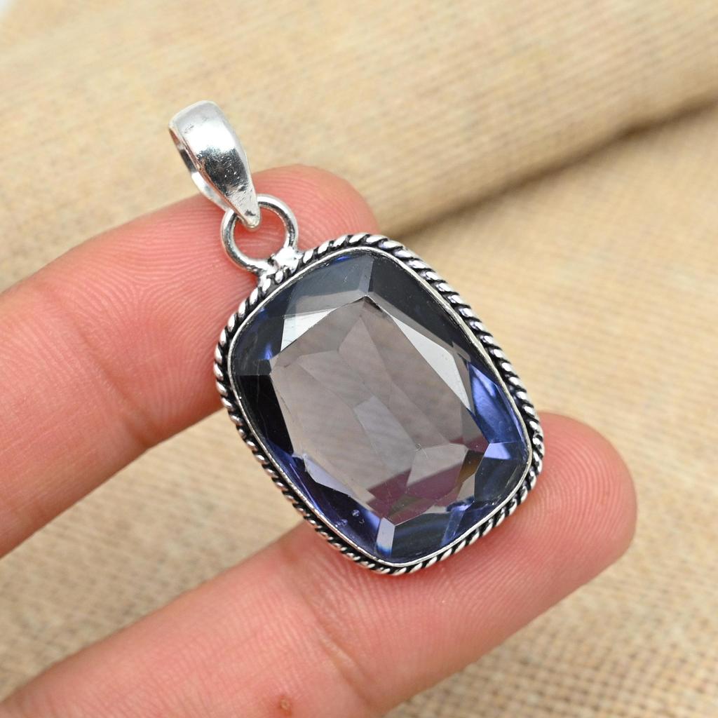 Tanzanite Gemstone 925 Sterling Silver Handmade Jewelry Gift for Her Anniversary Pendant