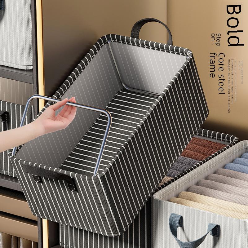 Ящики для хранения из ткани Оксфорд со стальным каркасом, складной органайзер для одежды, контейнеры для хранения под кроватью для спальни, гардеробной, комнаты в общежитии