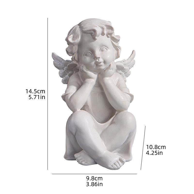 Angel Series Nordic Style Exquisite Resin Sculpture Craft Art Home Decor for Living Room, Bookshelf, and Entrance Decoration