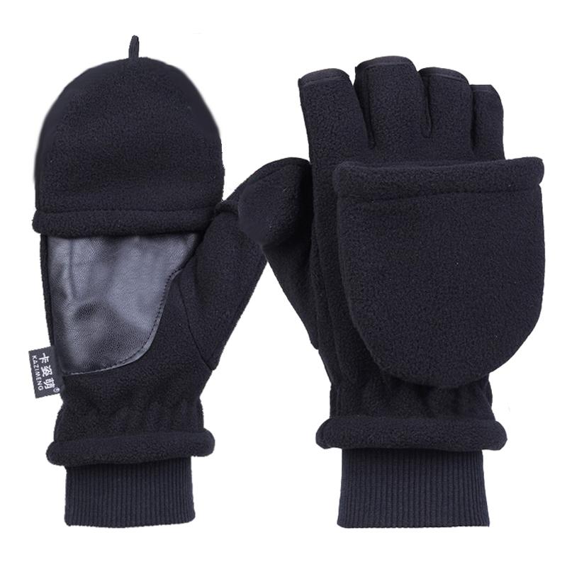 Double Layer Warm Thickened Non-slip Touch Screen Half Finger Cycling Ski Snowboard Fishing Gloves