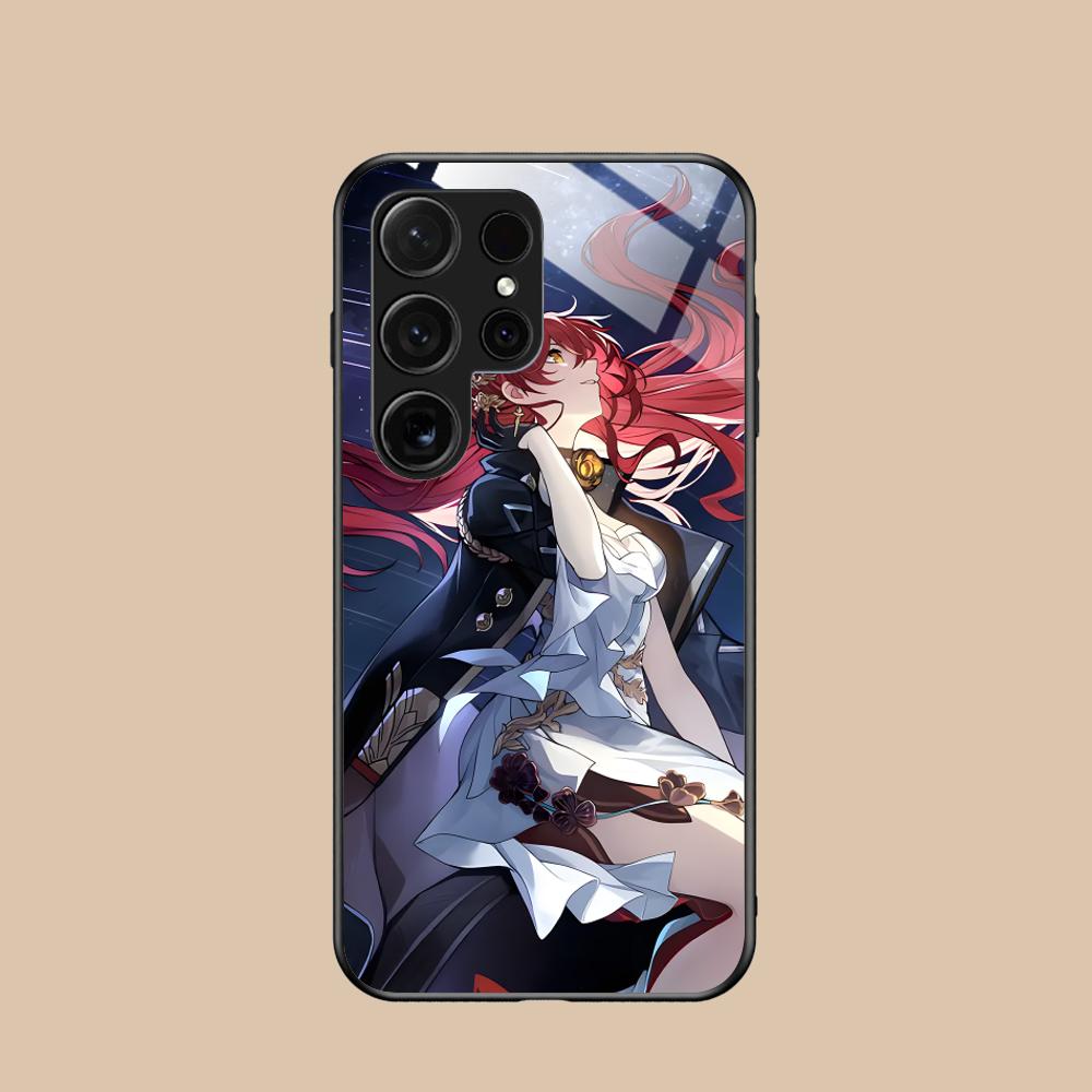 Стеклянный чехол HSR Himeko для мобильного телефона Samsung Galaxy S26 S25 S24 S23 S22 S21 S20 Note20 Plus FE Ultra Цветная крышка