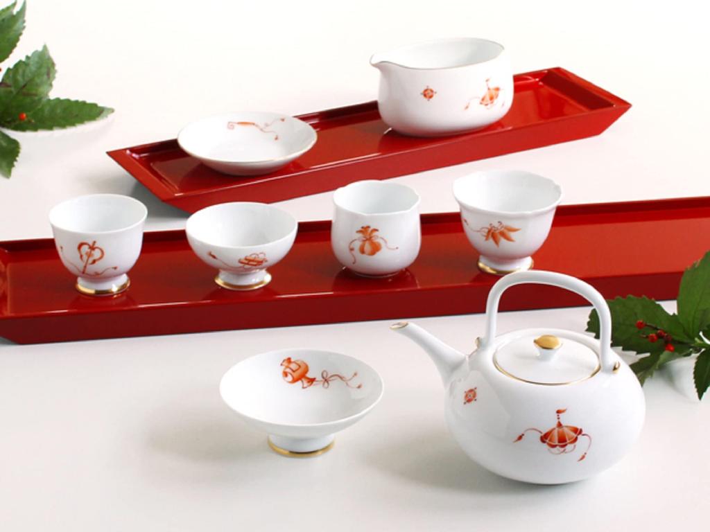 Okura Touen [Hand-painted] Treasure Drawstring Bag Sake Cup, Approx. 95cc, Made In Japan, 12CCN/C302