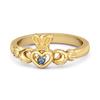 London Blue Topaz Claddagh Irish Heritage Symbol Ring - 925 Sterling Silver Gold Vermeil