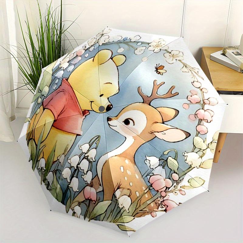 1pc Winnie & Fawn Automatic Opening and Closing Folding - A Good Choice for Gifts, Fashionable and Convenient Umbrella With Cute Cartoon Cha