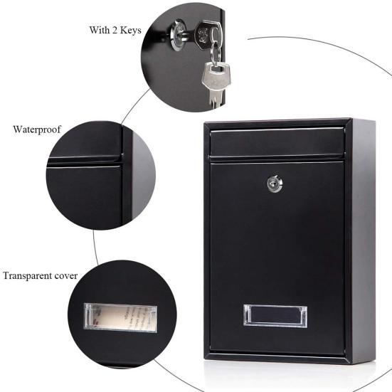 Открытый запираемый настенный подвесной железный почтовый ящик с ключом