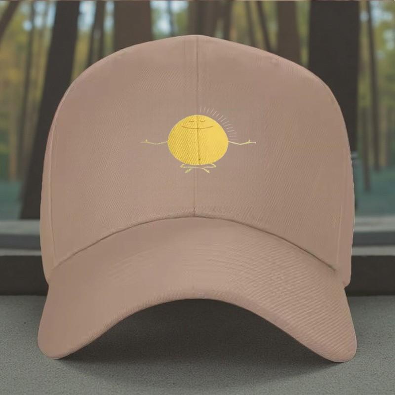 Zen Sun Meditation Graphic Baseball Cap Polyester Casual Outdoor Adjustable Snapback Hat Unisex