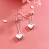Long Chain Wire Tassel Heart Huggie Earrings For Women Pendant Girls Daily Holiday Matching Pierced Earring Gifts