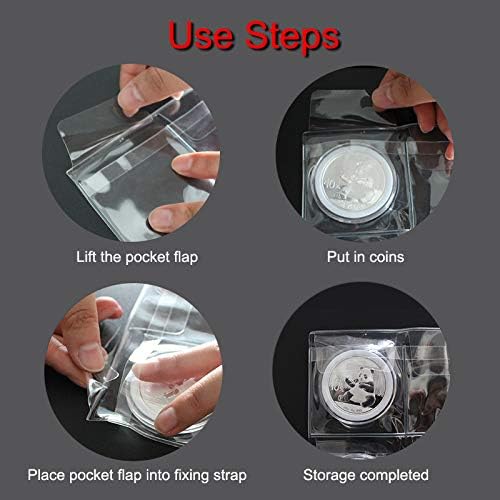 Coin storage book commemorative coin collection book transparent coin stamp collection book 30 page pocket paper currency 10 sheet collection boo