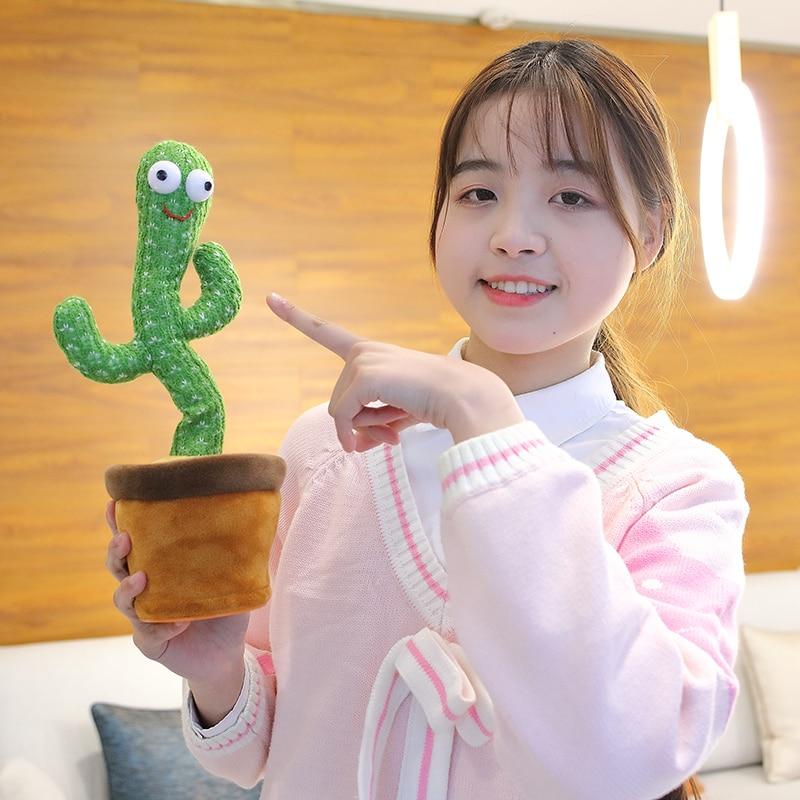 32cm New Style Electronic Dancing Cactus Plush Toys Singing &Dancing Glowing Education Gift Dolls For Baby Kids Room Decoration