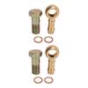 2 Set M12x1.25mm To 3 8in Turbo Water Banjo Bolt Good Sealing Turbocharger Water Line Pipe Banjo Connector Kit