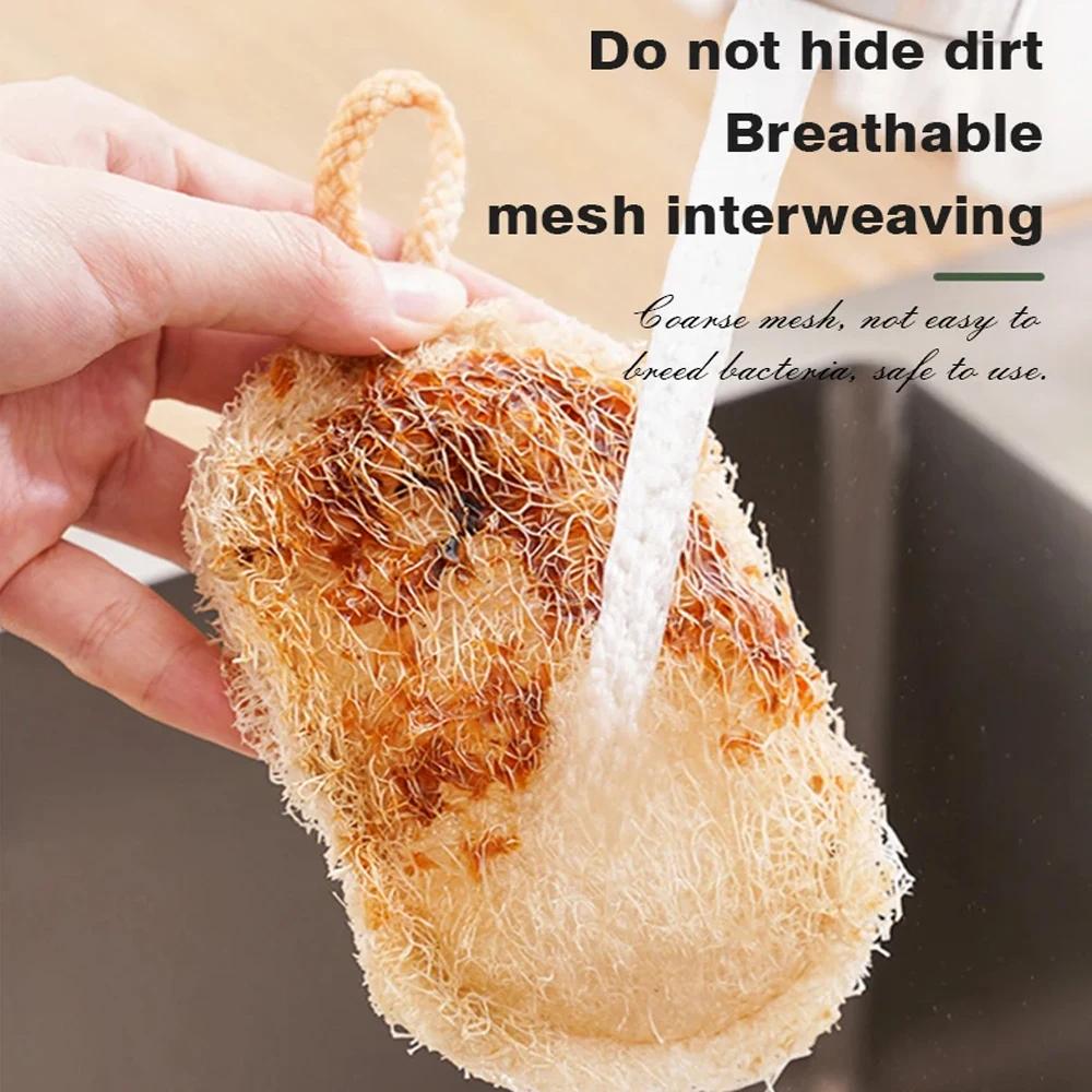 Скруббер для посуды из люфы, удобная тряпка для мытья посуды, быстросохнущая чистящая подушечка для люфы для домашней кухни