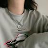 Женское многослойное хип-хоп титановое стальное колье на ключицу - Прочное, холодный стиль с дизайном монеты с человеческой головой