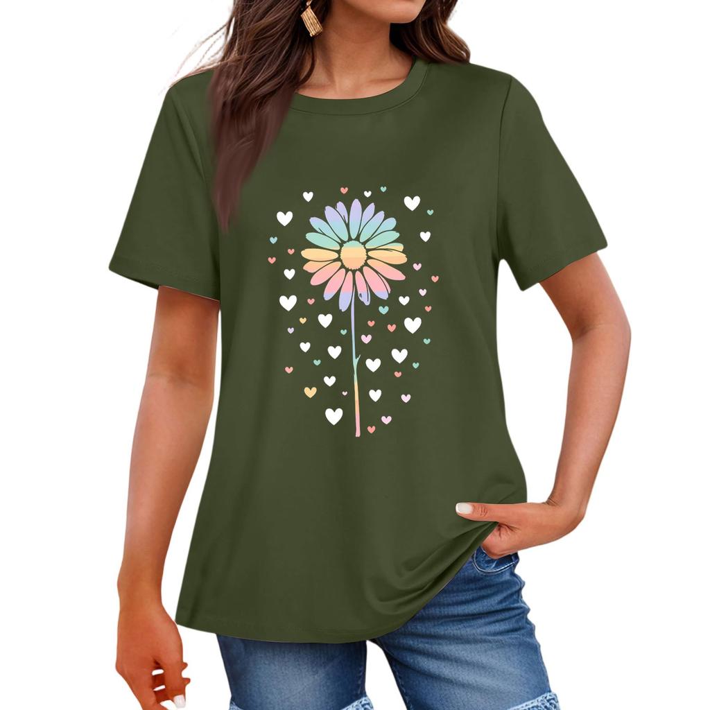 Женская мода повседневная футболка с круглым вырезом и короткими рукавами, топ, футболка, топ