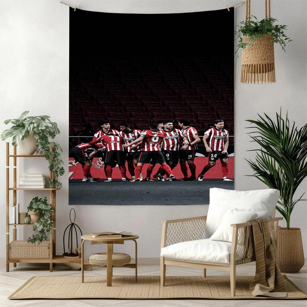 Atletico Madrid Wall Decor Tapestry Art For Pet Memorial Birthdaywedding Party Backdrop Family Gift