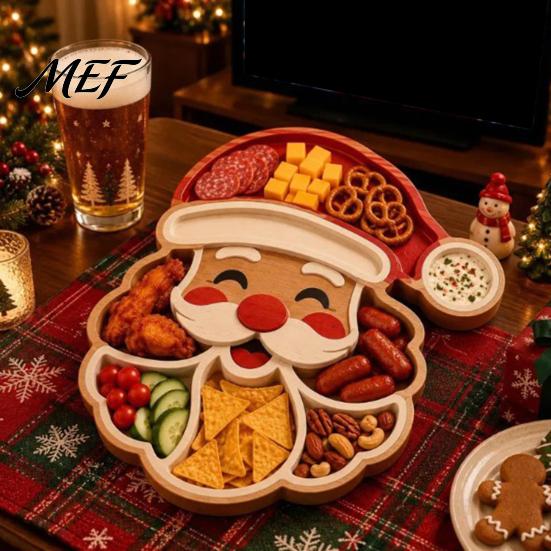 Serving Plates for Cookies Nuts Christmas Snack Tray, Divided Holiday Appetizer Platter, Cute Snowman/Tree/Penguin/Cow Shaped Seasonal Party