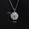 Colorful Natural Opal Gemstone with Green Emerald  Pendant Necklace Fine Jewelry 925 Sterling Silver Gift for Women