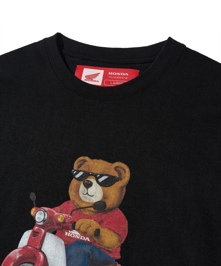 PHYPS MOTORCYCLE Honda Bear T-Shirt Black