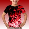 Children's Clothing Gradient Geometry 3D Printing Short Sleeved T-shirt, Boys' Casual Top, Children's T-shirt