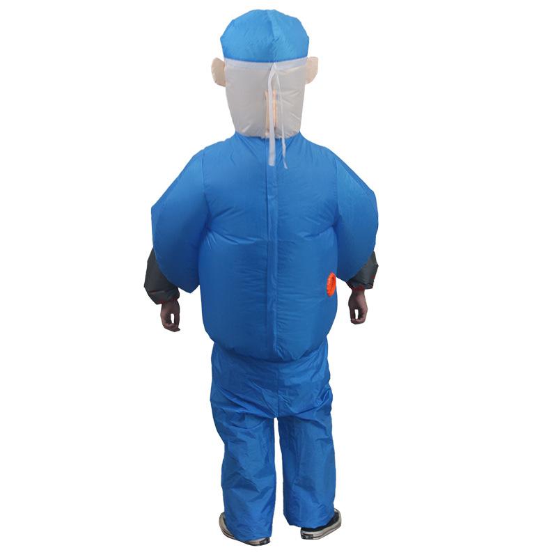 Adult horror doctor holding person inflatable suit bloody costume Halloween costume party funny cosplay inflatable suit
