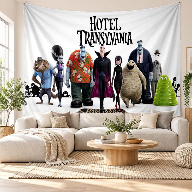 Hotel Transylvania Wall Tapestry Home Decor Hanging Cloth Art Background Tapestry for Bedroom