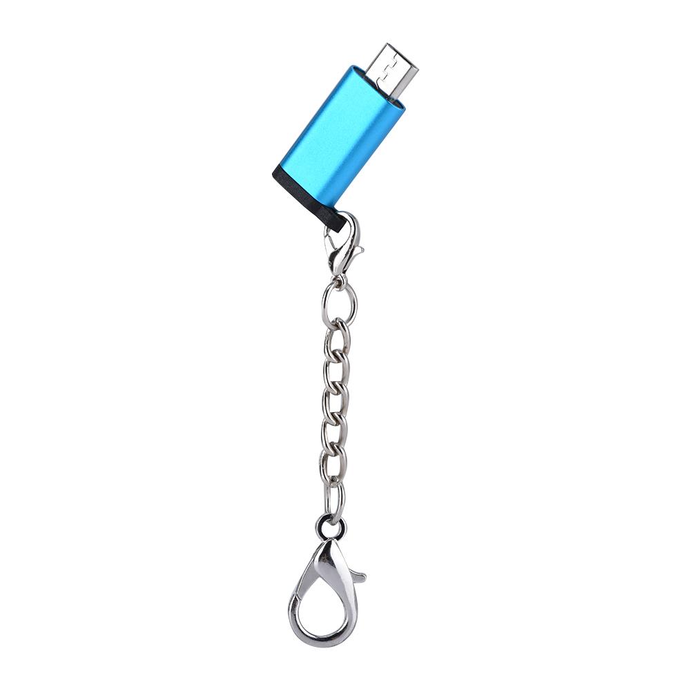 5шт Тип C Android Female to Micro USB Male Data Adapter Converter Connector (синий)
