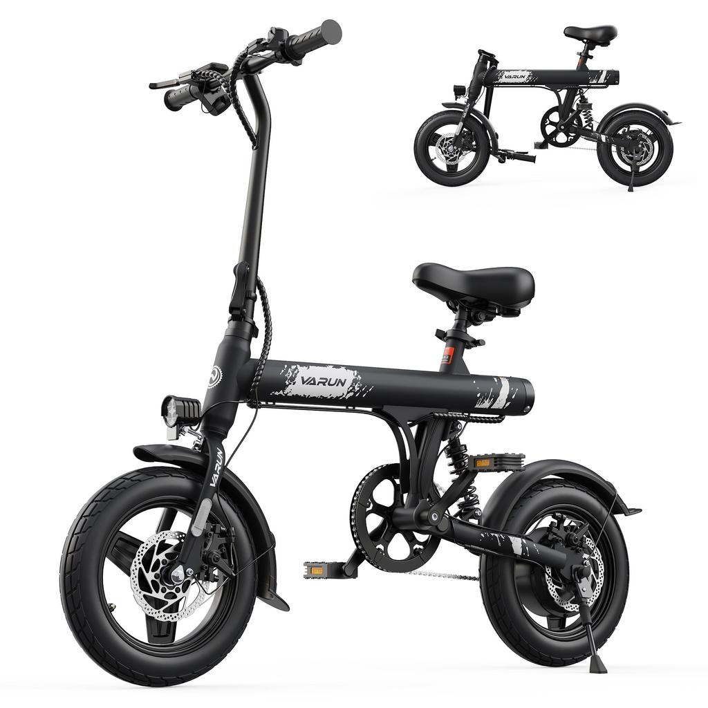 VARUN C14-1 Mini Commuter City Ebike with Rear Shock Suspension, 250W, 36V 7.8Ah Battery