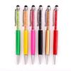 1 Piece Crystal Ballpoint Pen Stylus Touch Pen Writing Stationery Office School Supply Spinning Metal NursePens