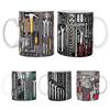 Mechanic Toolbox Set Mugs 11 OZ Ceramic Toolbox Tea Cup For Dad Machinist Tool Mug Motivational Handyman Tool Kit Wrenches