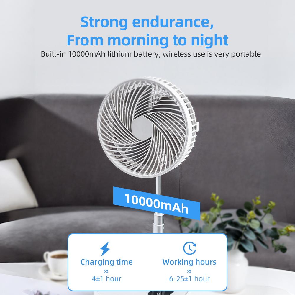 8,3-дюймовый складной настольный охлаждающий вентилятор с пультом дистанционного управления, ночником и сенсорным экраном, портативный вентилятор