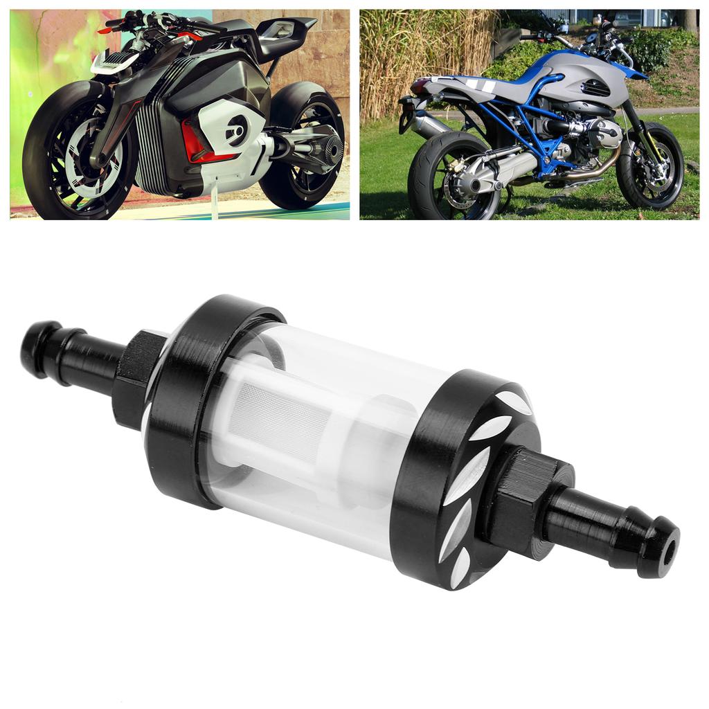 Glass Fuel Filter Element Aluminium Alloy Shell Replacement for Cars ATV SUVs Motorcycles Pit