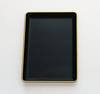 Fujishiro Kogei Stamp TrayBusiness Card Tray (Plain Black with Gold Rim) (PC 7-inch (with Gold Rim)) Made in Japan, Kishu Lacquerware