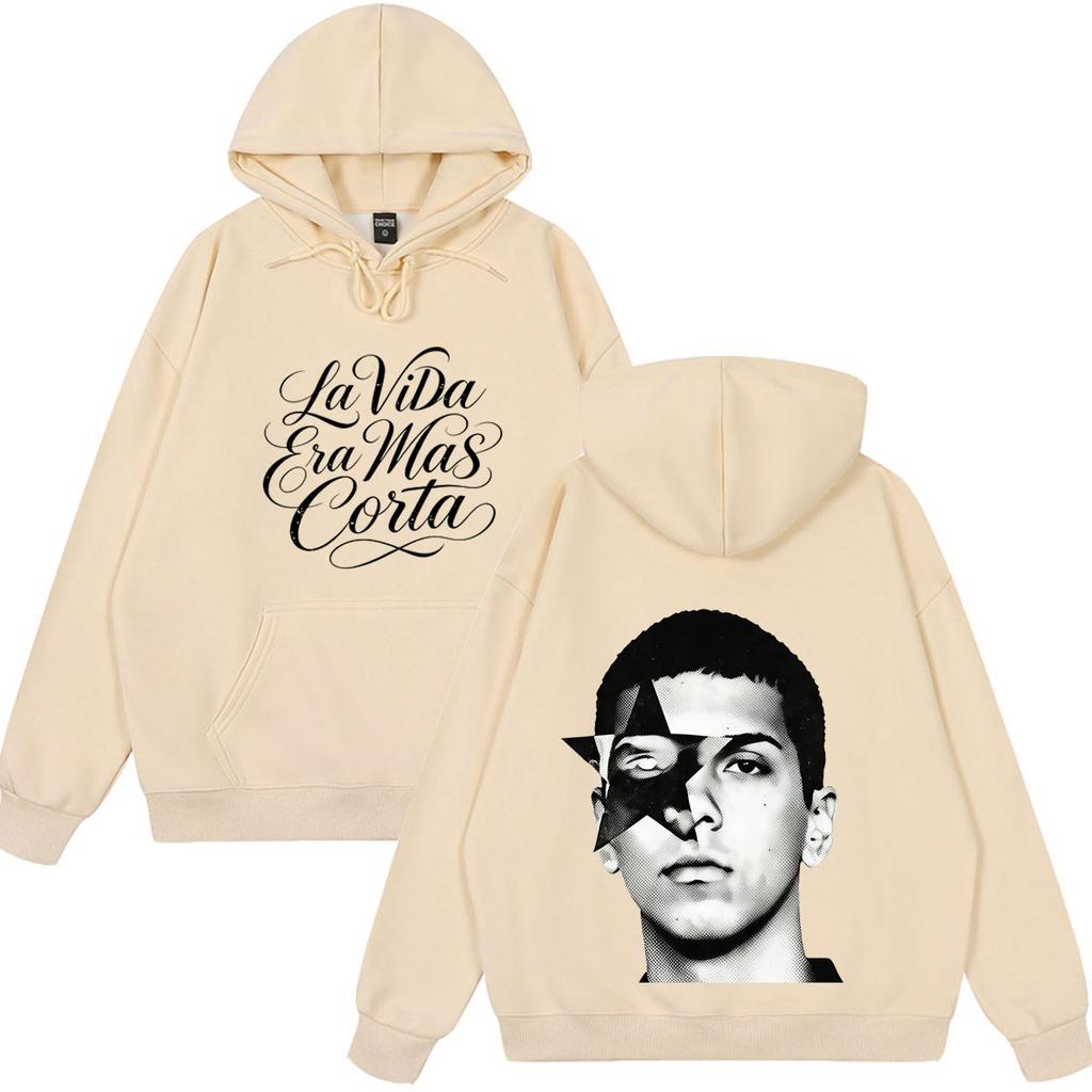 Rapper Milo J La Vida Era Mas Corta LVEMC Album Tour Print Hoodie Men Women Hip-hop sweatshirt Long Sleeves Vintage Pullover