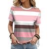 Women's Colorful Stripe 3D Print T-Shirts Woman Casual O-Neck Short Sleeves T Shirt Street Tees Top Female Clothing