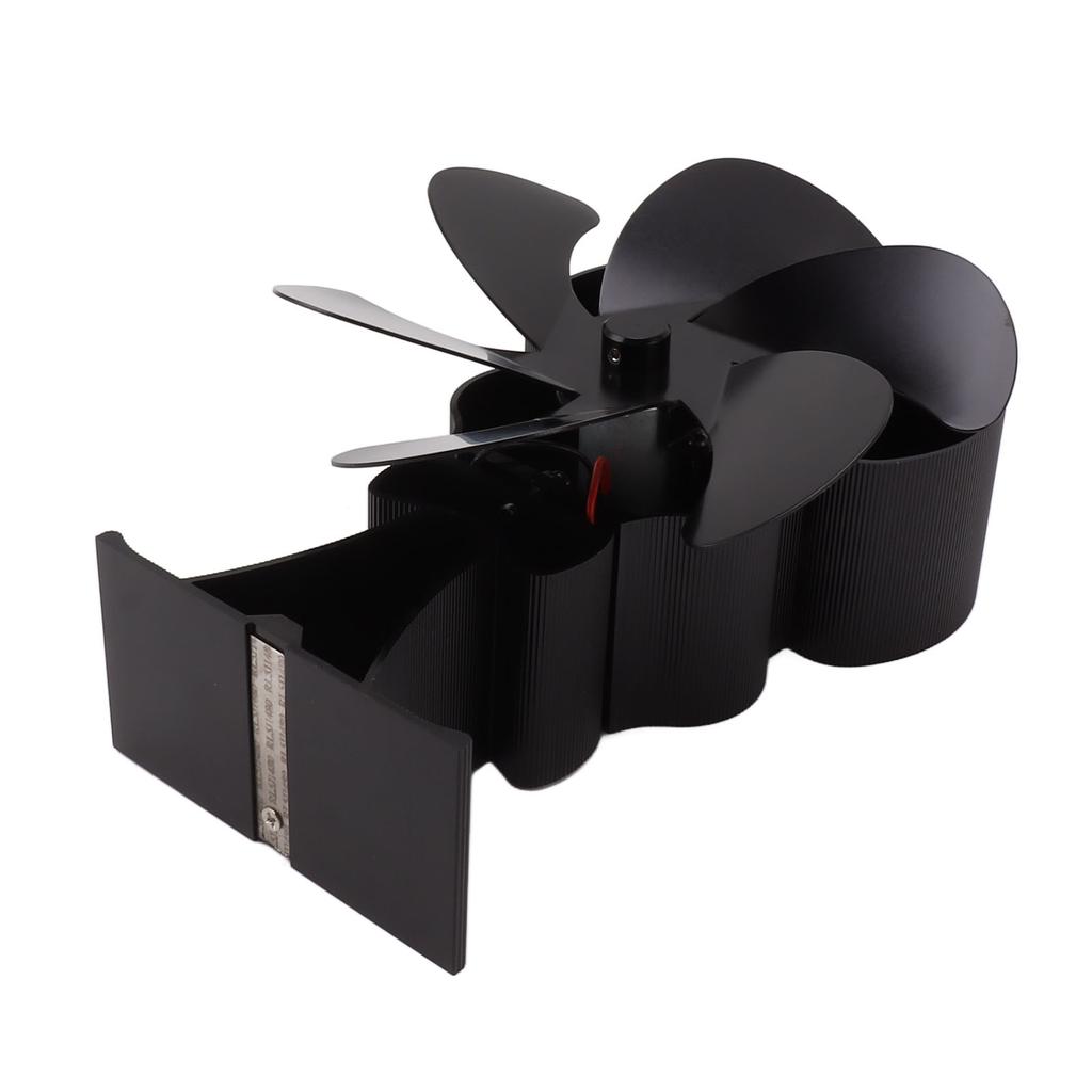 6-лопастной термоэлектрический вентилятор для печи для дровяного камина, дымохода, каминный вентилятор увеличивает поток теплого воздуха, бесшумная работа, черный