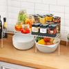 1 Pack Freezer Shelf Organizer Expandable Cabinet Storage Shelf with Rustproof Metal Wire Adjustable Kitchen Cabinet Organizer