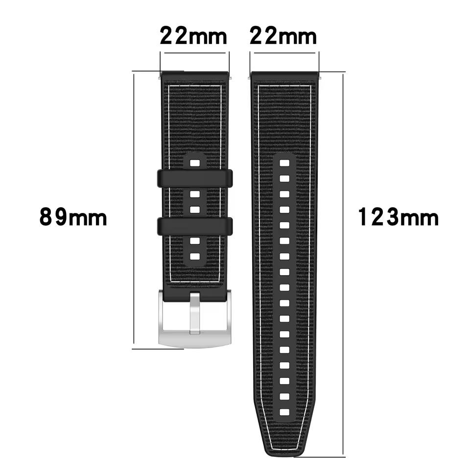 22-мм композитный силиконовый ремешок для Amazfit T-Rex3 Pro 48 мм Плетеный нейлоновый браслет для Amazfit Helio/Bip 6-5/Balance 2 Спортивный ремешок