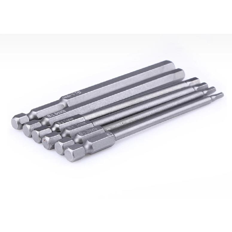 100mm 8pcs Hex Head Allen Wrench Drill Bits Set SAE Metric Allen Electric Hexagonal Bit Screwdriver Socket Bit Power Tool Parts