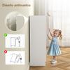 Shoe Cabinet, 2 Doors, 6 Adjustable Shelves, for 14 Pairs, 55x35x108cm, White