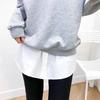 5XL женская юбка с внутренним слоем, имитация подола, имитация рубашки из двух частей с белой окантовкой, юбка из твила