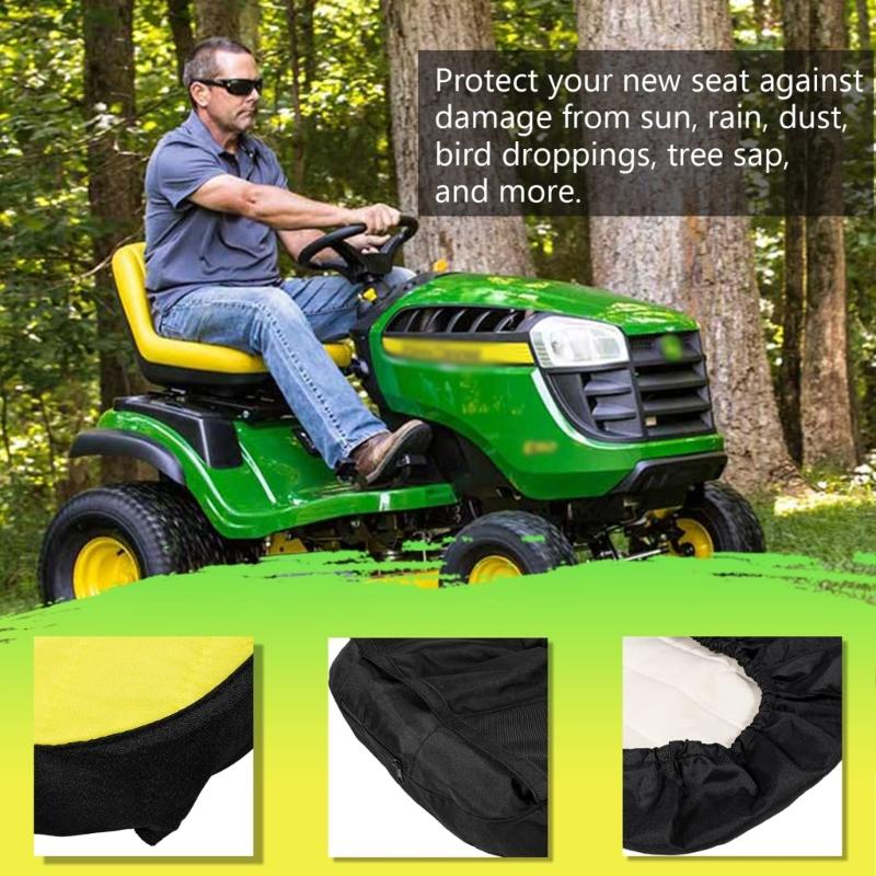 LP92334 Adjustable Tractor Cushioned Seat Cover Waterproof Comfortable Wearresistant Supportive for Extended Farming Use