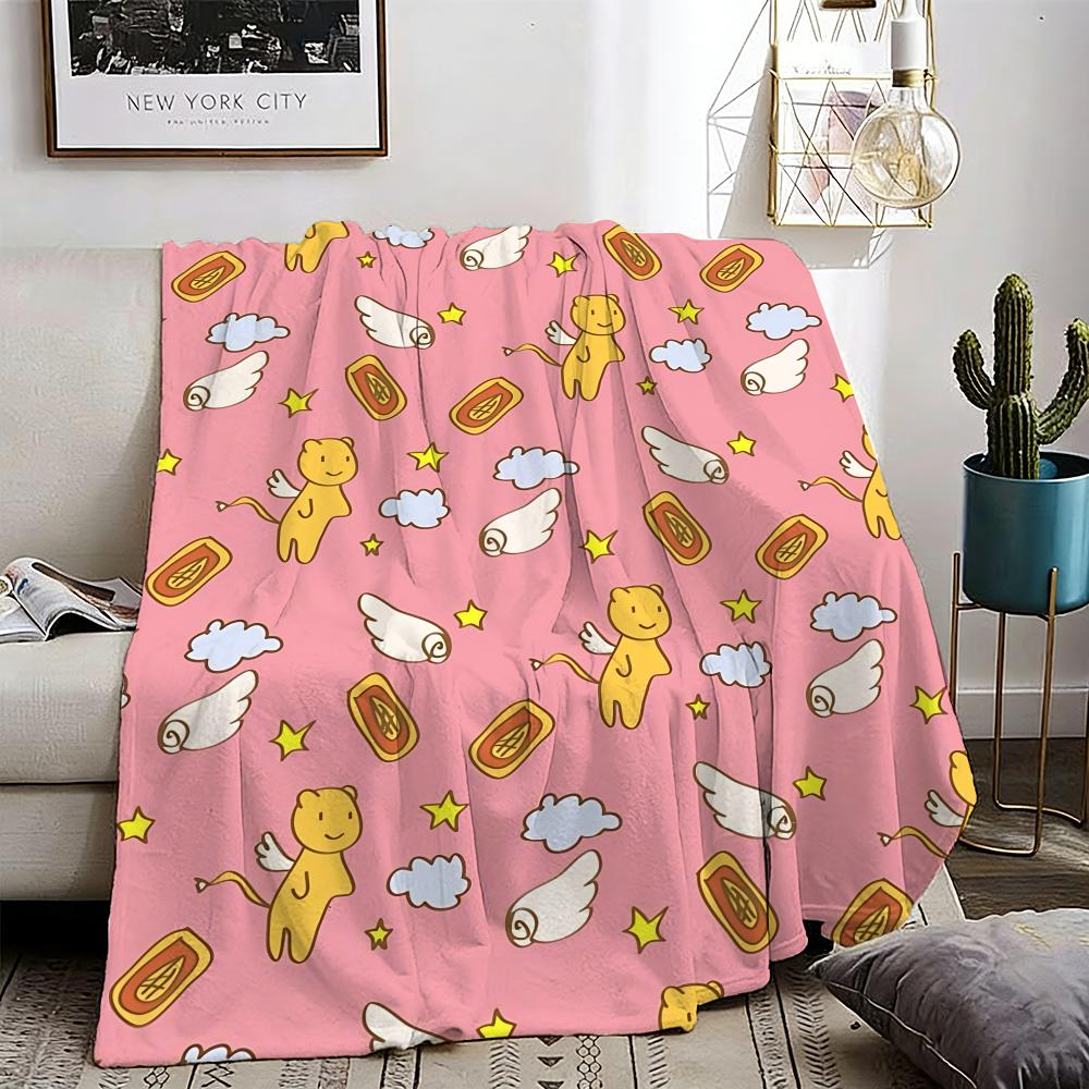 Anime Cardcaptor Sakura Classic Throw Lightweight g Flannel Blanket Soft Skinfriendly for Summer Cooling