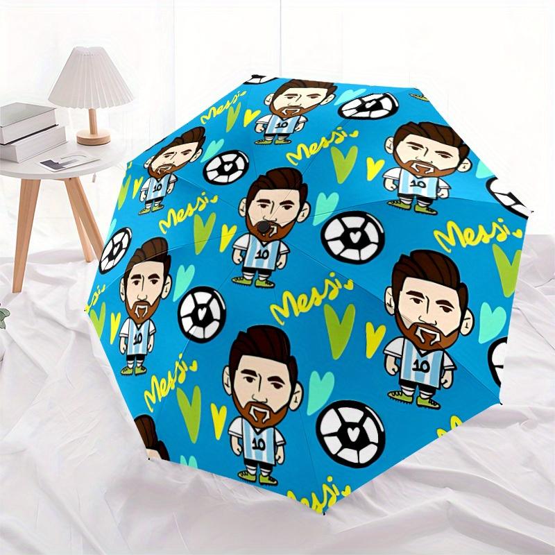 1pc Messi, Soccer Automatic Umbrella 8-Bone Design Compact Gear for Outdoor Travel, Perfect Gift for Friends or Family yy280828169
